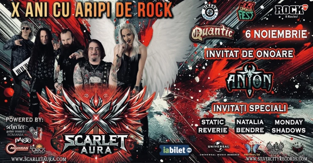 Scarlet Aura vor susține un concert aniversar intitulat „10 Ani Cu Aripile Deschise”